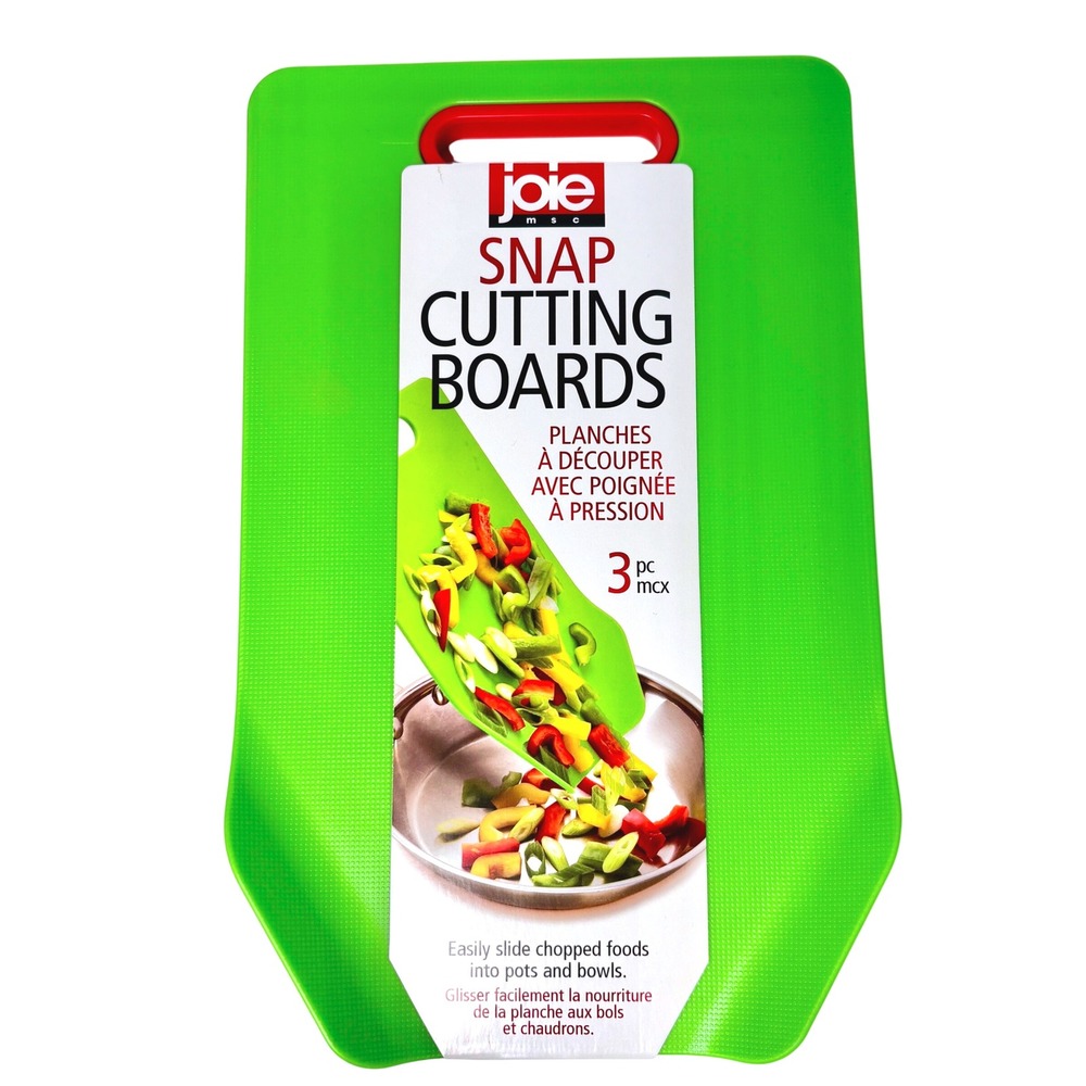 Joie Cutting Board Set 3pc Multicolor Snap Flexible Kitchen Prep Boards New